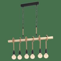 Eglo Landelijke hanglampYoungstown 6-lichts zwart met hout - 43319 - thumbnail