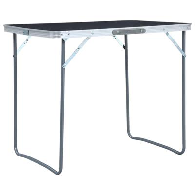 VidaXL Campingtafel inklapbaar met metalen frame 80x60 cm grijs