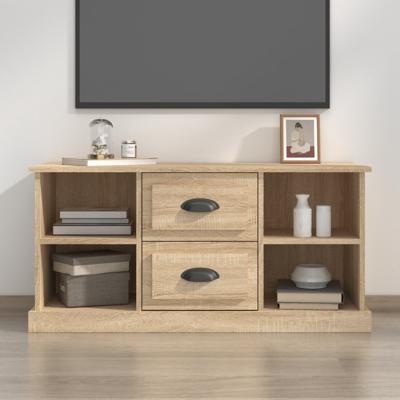 Tv-meubel 99,5x35,5x48 cm bewerkt hout sonoma eikenkleurig