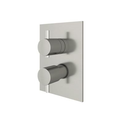 Inbouw Douchekraan Hotbath Laddy Thermostatisch 2-Weg Stop-Omstel Vierkant Geborsteld Nikkel Inbouw Douchekraan Hotbath Laddy Thermostatisch 2-Weg Stop-Omstel Vierkant Geborsteld Nikkel