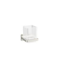 Crosswater Rotar Bekerhouder - 8x9.8x9cm - met beker - vierkant - wandmodel - RVS RT003V - thumbnail