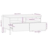 Salontafel 80x54x40 cm massief mangohout bruin - thumbnail