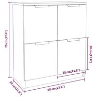 Dressoir 60x30x70 cm bewerkt hout betongrijs - thumbnail