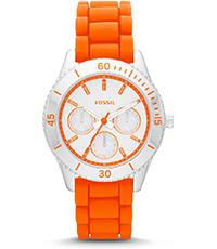 Horlogeband Fossil ES3532 Silicoon Oranje 18mm