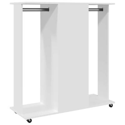 VidaXL Kledingkast met wielen 102x38x110 cm bewerkt hout wit