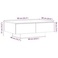 Salontafel 90x60x31 cm bewerkt hout oud houtkleurig - thumbnail