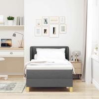 Boxspringbed met matras stof donkergrijs 90x190 cm - thumbnail