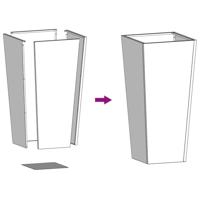 Plantenbak 35x35x75 cm roestvrij staal - thumbnail