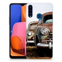 Samsung Galaxy A20s Siliconen Hoesje met foto Vintage Auto - thumbnail