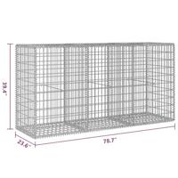 Schanskorfmuur met deksels 200x60x100 cm gegalvaniseerd staal - thumbnail