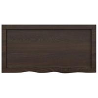 VidaXL Wastafelblad 80x40x(2-4) cm behandeld massief hout donkerbruin - thumbnail