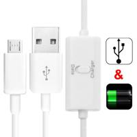 Micro USB data transfer & Laad kabel met switch voor samsung galaxy tab 3 (7.0 / 8.0 / 10.1) p3200 / t3100 / p5200 note 10.1 (2014 edition)/ p600 ga - thumbnail