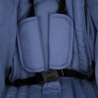 VidaXL Tweelingkinderwagen staal marineblauw - thumbnail