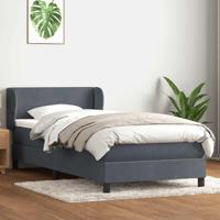 Boxspring met matras fluweel donkergrijs 90x210 cm - thumbnail