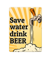 Tekstbord metaal Save water - thumbnail