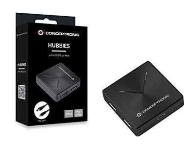 Conceptronic HUBBIES02B USB 3.2 Gen 1-hub 4 poorten Zwart