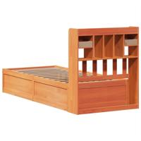 Bedframe zonder matras massief grenenhout wasbruin 75x190 cm - thumbnail