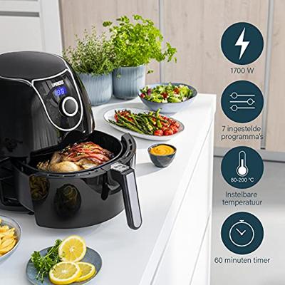 Princess 01.182055.01.001 Airfryer 5.2 l 1700 W Anti-aanbaklaag, Met display, Timerfunctie Zwart - thumbnail