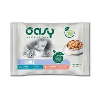 OASY Chunks in gravy Multipack Fish selection - nat kattenvoer - 4x85g - thumbnail