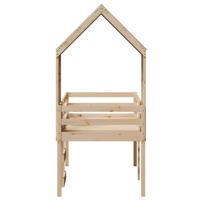 Hoogslaper met dak massief grenenhout wasbruin 75x190 cm - thumbnail