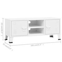 Tv-meubel industrieel 105x35x42 cm metaal wit - thumbnail