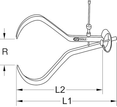 KS Tools 3000425 Buitenpasser Gereedschapsstaal