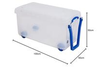 Really Useful Box opbergkoffer op wieltjes 160 l, transparant - thumbnail