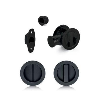 Hardbrass Schuifdeurslot met haak rond - zwart Hardbrass Schuifdeurslot met haak rond - zwart