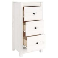 Dressoir 40x35x80 cm massief grenenhout wit - thumbnail