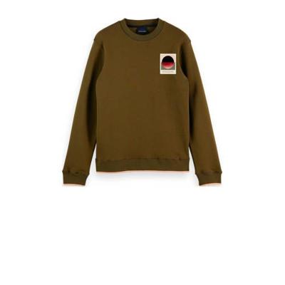 Scotch & Soda sweater met printopdruk olijfgroen Scotch & Soda sweater met printopdruk olijfgroen