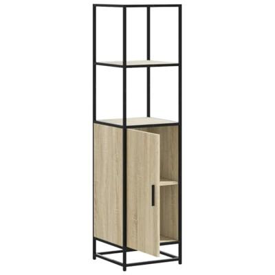 Hoge kast 35,5x35x139 cm bewerkt hout en metaal sonoma eiken
