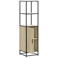Hoge kast 35,5x35x139 cm bewerkt hout en metaal sonoma eiken - thumbnail