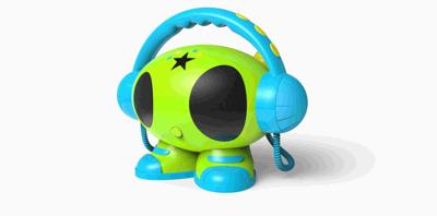 Lettore Mp3 Usb Karaoke (Robot01) Portatile Con 2 Microfoni Inclusi Verde E Cel