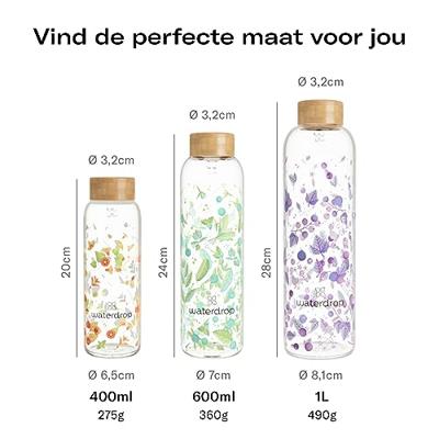 Waterdrop Glass Bottle 600 ml Nero Frosted Black Stijlvol Duurzaam