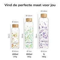 Waterdrop Glass Bottle 600 ml Nero Frosted Black Stijlvol Duurzaam - thumbnail