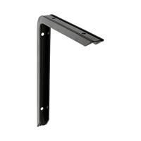 Muurbeugel AMIG 4plus-21110 Planken Zwart Aluminium (25 x 15 cm) - thumbnail