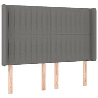 Boxspring met matras en LED stof donkergrijs 140x190 cm - thumbnail