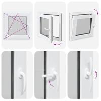 Kelderraam "RISOR" 60x60 cm draaikiep-draai DIN links antraciet - thumbnail