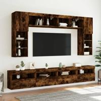 Tv-wandmeubels met LED 2 st 60x30x40 cm gerookt eikenkleurig - thumbnail