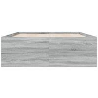 Bedframe bewerkt hout grijs sonoma eikenkleurig 140x190 cm - thumbnail