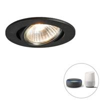 QAZQA Smart inbouwspot zwart kantelbaar incl. Wifi GU10 - Cisco - thumbnail