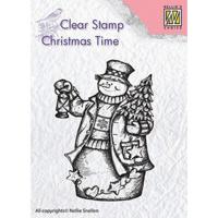 Nellie's Choice • christmas time clear stempels snowman with lantern - thumbnail