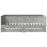 Slaapbank met lades zonder matras 90x190 cm betongrijs - thumbnail