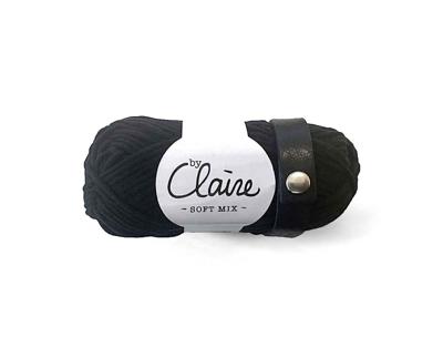 Leren Sjaal lus met drukknoop 21cm zwart Leren Sjaal lus met drukknoop 21cm zwart