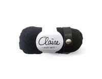 Leren Sjaal lus met drukknoop 21cm zwart - thumbnail