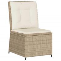 5-delige Loungeset met kussens poly rattan beige - thumbnail