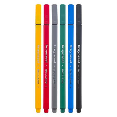 Bruynzeel fineliner set basis 6 kleuren