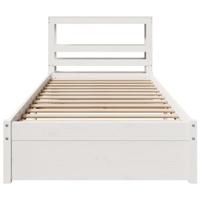 Bedframe met hoofdeinde zonder matras 90x200 cm wit - thumbnail
