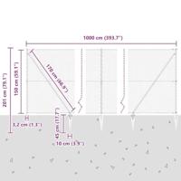 VidaXL Afrasteringspaal groen 10 x 1,5 m (25 mm gaas) staal en pvc - thumbnail