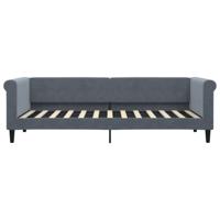 Slaapbank met onderschuifbed 80x200 cm fluweel donkergrijs - thumbnail